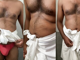 Kerala Daddy Big Balls Cock And White Sarong free video