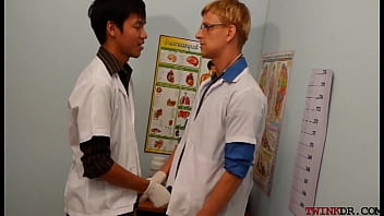 Uniformed Twinks Breeding Asian Patient In Threesome For Cum free video