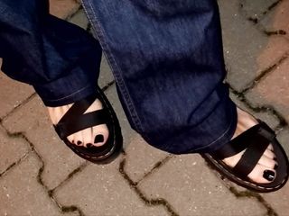 My Platform Sandals - Night Walk With Black Painted Toes free video