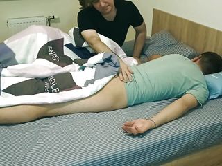 A Guy Comes After Work Tired And Gets Massage While Relaxing free video