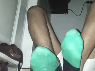 Having Fun With My Green Socks And Sweaty Feet free video