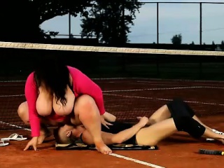 Bbw Brunette Facesits Her Tennis Teacher At Tennis Court free video